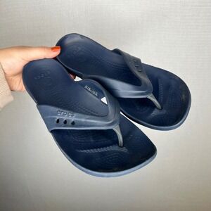 Crocs Flip Flops Navy Blue Women Size 10 Comfort Beach Pool Casual
